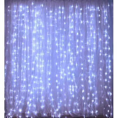 Новорічні гірлянди. Гірлянда водоспад 320-400L 3x3м (10х32 Ламп) Біла (7150) Новорічні гірлянди. Гірлянда водоспад 320-400L 3x3м (10х32 Ламп) Біла (7150)
