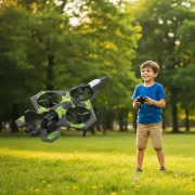 Радиоуправляемый самолёт-дрон / Самолет-дрон с дистанционным управлением Зеленый