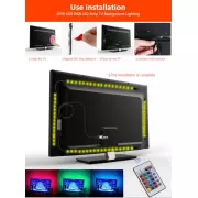 Стрічка світлодіодна RGB 5050 2м з пультом для підсвічування телевізора, монітора, меблів від USB