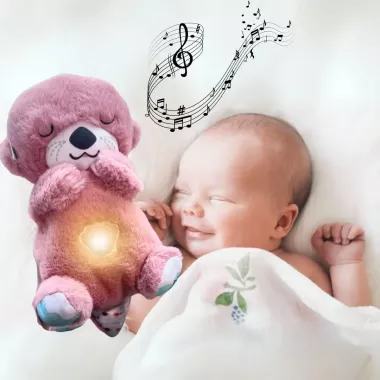 блакитна Дихаюча плюшева іграшка видра зі світлом та звуком