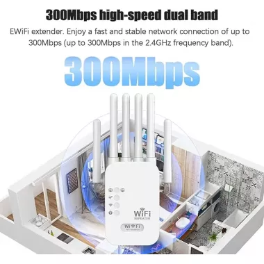 Мощный Wi-Fi ретранслятор 2.4G с 6 антеннами / маршрутизатор / усилитель вай фай сигнала