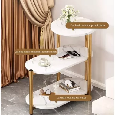 Журнальный мраморный столик с тремя ярусами DASH-5497 65х30х62см Журнальный мраморный столик с тремя ярусами DASH-5497 65х30х62см