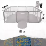 Детский игровой манеж-ограждение 125х125х63см для игр с баскетбольной корзиной и карманом для игрушек Серый