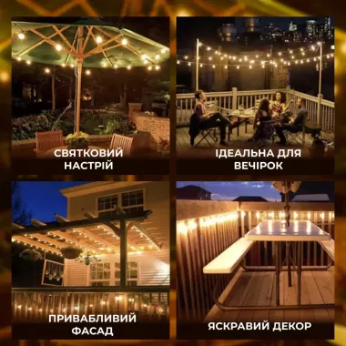 Светодиодная гирлянда 10 метров, 25 LED, статический режим, питание от сети 220В Светодиодная гирлянда 10 метров, 25 LED, статический режим, питание от сети 220В