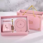 Белая Чашка на підставці з підігрівом Stenson YG01317 L 400мл