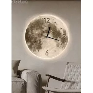 Часы настенные Луна с LED подсветкой NCH-50-50  АРАБСКИЕ+ТОЧКИ