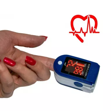 Пульсометр для вимірювання пульсу та сатурації JZK-302 Синій, пульсоксиметр на палець