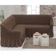 Чехол на угловой диван с оборкой, накидка на диван