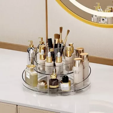 Органайзер для косметики вращающийся на 360 градусов, 2 уровня Органайзер для косметики вращающийся на 360 градусов, 2 уровня
