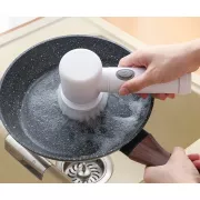 Щітка з ручкою акумуляторна для миття посуду з насадками губками W-50