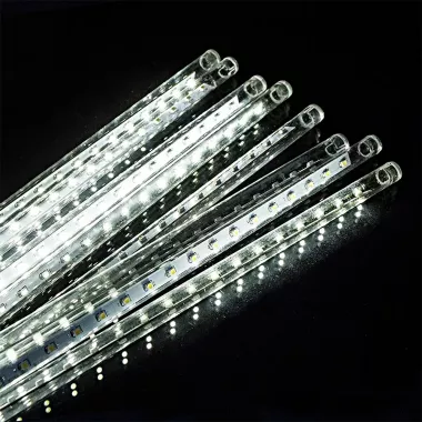 Гірлянда бурульки прозорий шнур 8 шт, 50 см, білі