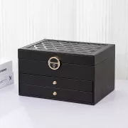 Трехъярусная шкатулка-трансформер для украшений с ключом 24х17х14 см