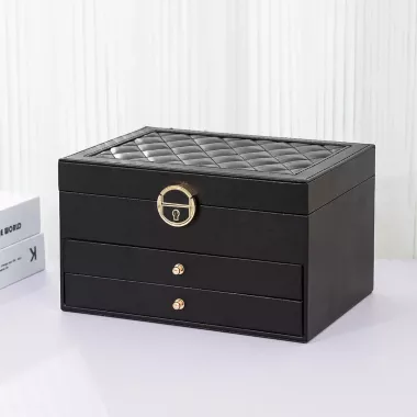 Трехъярусная шкатулка-трансформер для украшений с ключом 24х17х14 см Трехъярусная шкатулка-трансформер для украшений с ключом 24х17х14 см