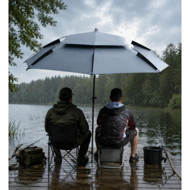 Зонтик пляжный садовый рыболовный 2.4M / Зонтик-антивитер с наклоном Outdoor Umbrella / Усиленный зонтик