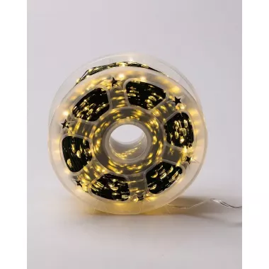 Світлодіодна гірлянда Роса 200 метрів, діоди теплого білого кольору на зеленому дроті, 2000 LED, з пультом керування