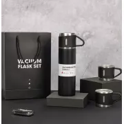 Термос із вакуумною ізоляцією, Подарунковий набір з 3 чашками 500 мл Чорний
