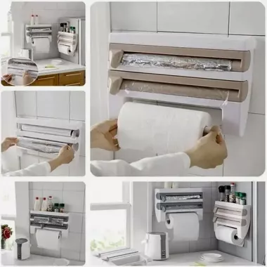 Кухонный диспенсер для пленки, фольги и полотенец Kitchen Roll Triple Paper dispenser, держатель для полотенец