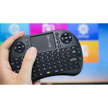 Беспроводная мини клавиатура, русская с тачпадом и подсветкой UKC i8 2.4G для Smart TV, клавиатура пульт Беспроводная мини клавиатура, русская с тачпадом и подсветкой UKC i8 2.4G для Smart TV, клавиатура пульт