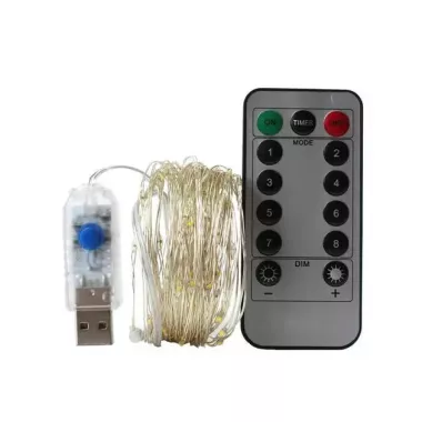 Гірлянда нитка з USB та пультом управління, довжина 50 м
