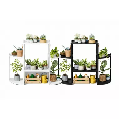 Многоярусная ступенчатая напольная подставка для цветов / Этажерка-стойка для растений