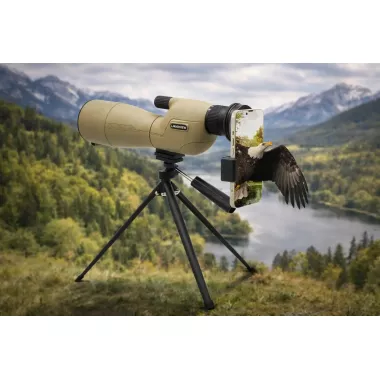 Монокуляр 25-75x60 з широким кутом огляду, вологозахистом та штативом