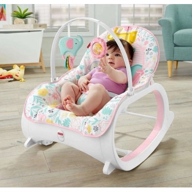 Детское кресло-качалка Fisher Price / Детский шезлонг с музыкальной подвеской и регулируемой спинкой