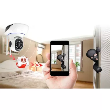 Бездротова поворотна камера IP, панорамна камера V380 Q5 IP 360 градусів Бездротова поворотна камера IP, панорамна камера V380 Q5 IP 360 градусів