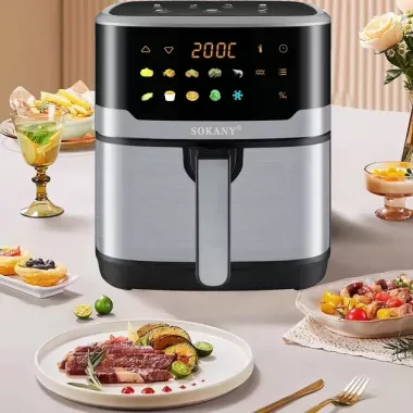 Аерофритюрниця Sokany SK 10085 2200W Аерогриль безмасляна мультипіч для приготування без олії  12л з сенсорним керуванням