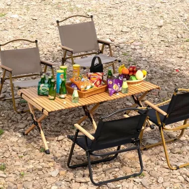 Стул STD-04 складной, металл+ткань В760*Ш500*Д510мм  чёрный