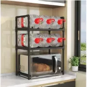 Универсальная полка-стеллаж для микроволновки 2 уровня 48х26х71 см YH-6616-2 черная