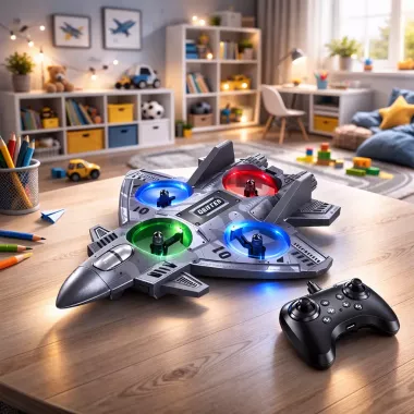 Літак винищувач на радіоуправлінні, з підсвічуванням, від USB, CZ35 / Радіокерований літак / Літак на пульті /