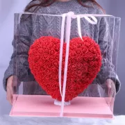 Сердце из роз в подарочной коробке KR-20 28/25/13см