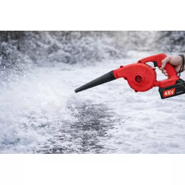 Воздуходувка-пылесос 2в1 Красный аккумуляторный 48V/4А