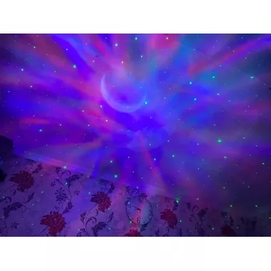 Astronaut Проектор галактики лазерний Астронавт-космонавт, зоряне небо на стелі з пультом Білий