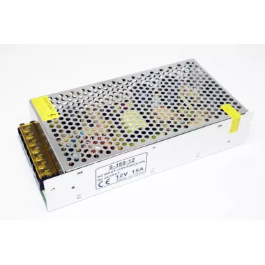Адаптер / блок живлення 12V 15A, в металевому корпусі / Трансформатор для світлодіодної стрічки