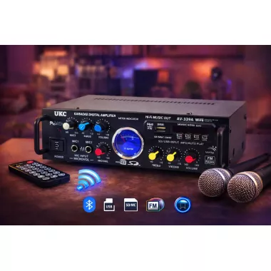 Стерео усилитель звука AMP-339 BT с караоке Стерео усилитель звука AMP-339 BT с караоке
