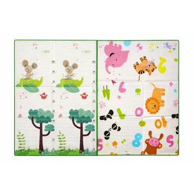 Детский развивающий двусторонний термо коврик 180*200 в сумке Зверята/Цифры