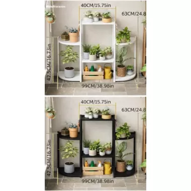 Многоярусная ступенчатая напольная подставка для цветов / Этажерка-стойка для растений