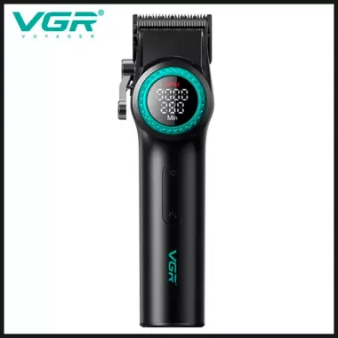 Аккумуляторная машинка для стрижки VGR V-001, 10 насадок, 9000 RPM, АКБ 4600 mAh, LED дисплей