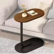 Прикроватный столик Stenson с деревянной столешницей и металлическим основанием 28×45×60 см темно-коричневый