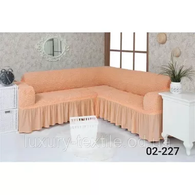 Чехол на угловой диван с оборкой, накидка на диван