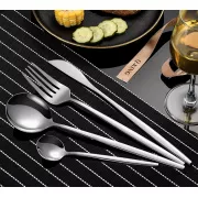 Набор столовых приборов Kitchen Ware 24 шт из нержавеющей стали на 6 персон Silver