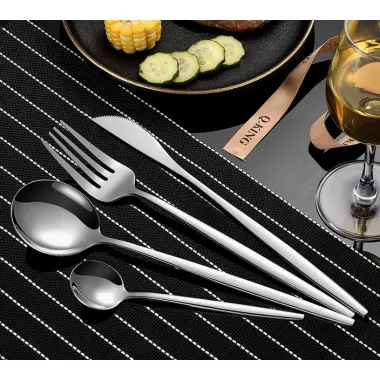Набор столовых приборов Kitchen Ware 24 шт из нержавеющей стали на 6 персон Silver Набор столовых приборов Kitchen Ware 24 шт из нержавеющей стали на 6 персон Silver