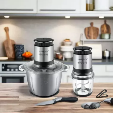 Измельчитель-блендер 2в1, 1000 Вт, 3.0 л + 0.6 л LumaBella Измельчитель-блендер 2в1, 1000 Вт, 3.0 л + 0.6 л LumaBella