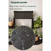 Многоярусная ступенчатая напольная подставка для цветов / Этажерка-стойка для растений Черная