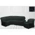 Антрацит Чехол накидка на угловой диван с креслом, комплект чехлов на угловой диван и кресло с оборкой Турция