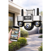 Вулична Wi-Fi камера відеоспостереження 15MP , 3 об'єктива /Поворотна камера спостереження / Smart Net Camera SC28 V380 PRO