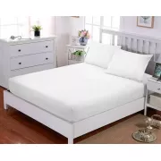 Біле Простирадло махрове на резинці з наволочками Anisa (220х240+30 см)