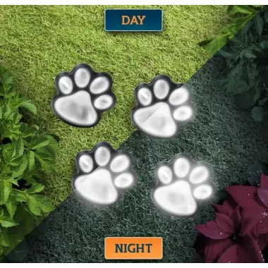 Светильник Solar Paw Print Lights на солнечной батарее 4 шт