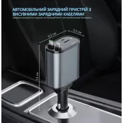 Автомобильное зарядное устройство с быстрой зарядкой 4в1 Lightning / Type-C / USB